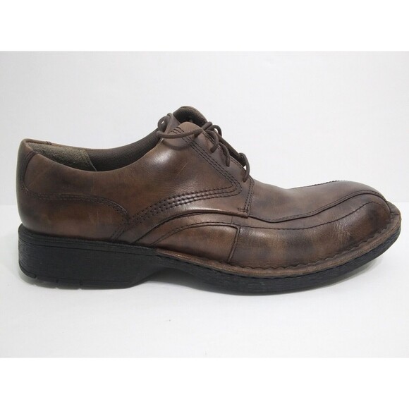 Clarks Men's Size 10.5 Booker Brown Antique Leather Distressed Oxfords Lace Up - Picture 3 of 11